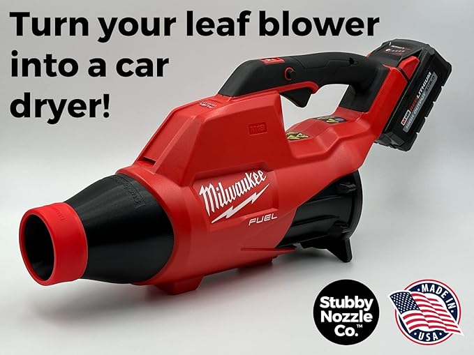 Stubby Car Drying Nozzle for Milwaukee M18 Fuel Leaf Blowers - Single Battery Gen I &amp II (2724-20 &amp 2728-20)