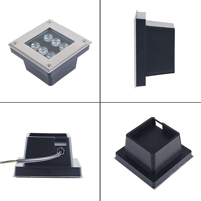 LED Buried Light Square Recessed Ground Light IP66 Waterproof Garden Underground Light AC85-110V for Patio Step Driveway Landscape Lamp