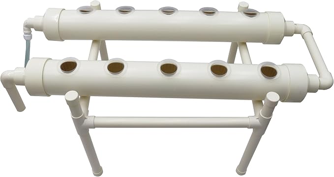 Hydroponic Growing System 10 Plant Site Hydroponics Gardening Grow Single Layer 2 Pipes Planting System with Water PumpPlanting Sponge and Hose for Vegetable Cultivation