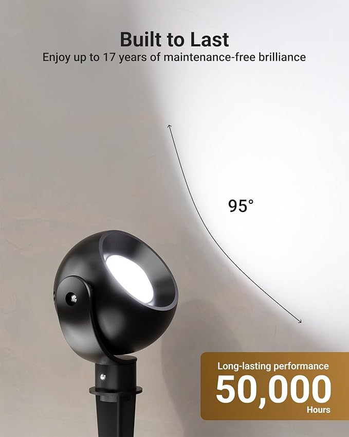 Sunco LED Low Voltage Spotlight Revolver Sphere Shaped Garden Landscape Lights Outdoor [Luces para Jardin] 4W 300 LM 3 CCT: 2700K/4000K/5000K Wet Rated ETL 60 Pack.