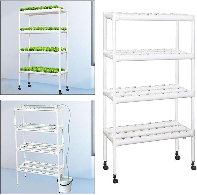 Hydroponic Grow Kit Garden Planting with Casters Home Hydroponics Growing System for Leafy Vegetables Basil Rosemary Sage