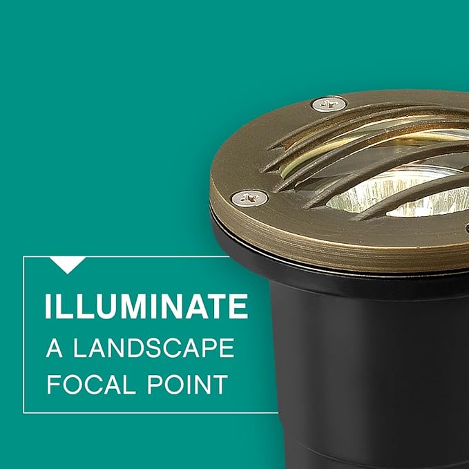 Hinkley Hardy Island Grill Top 12V Low Voltage Well Light Cast Brass Clear Glass Includes Wiring Kit Matte Bronze Finish
