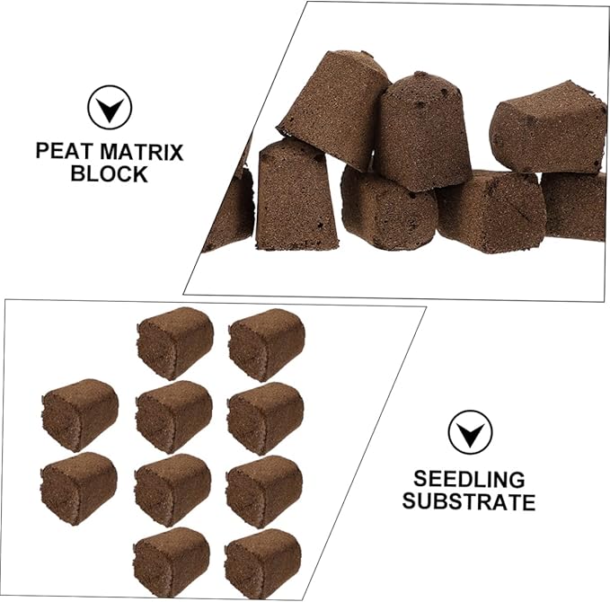 GANAZONO 60pcs Plant Starter Cubes Containers Plant Starter Plugs Potting Soil Peat Moss Blocks Fertilizer Nutrient Blocks