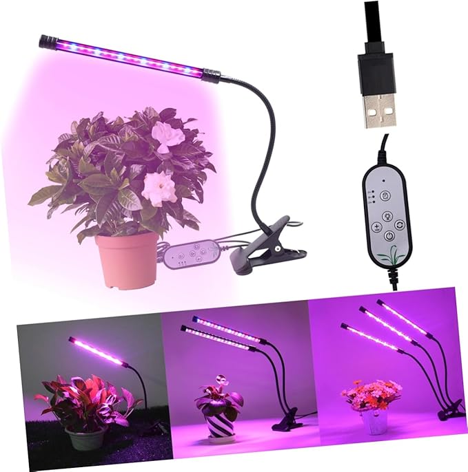 POPETPOP 9w Full Grow Lamp Timing Led Plant Grow Light Bulbs Dimmable Levels for Indoor Plants Garden