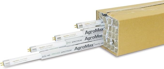 25-Pack 4 Foot (45.75) 5400K Super Veg T5 Fluorescent Grow Light Bulbs - (25) F54T5HO Bulbs