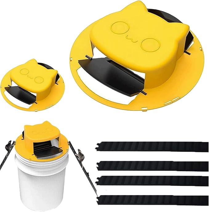 2 Pack Mouse Rat Trap Bucket Lids – Auto Flip Mouse Bucket Trap for 5 Gallon Bucket Reusable Rolling Mouse Traps Bucket for Indoor &amp Outdoor Garage Barn Farm Bucket Trap