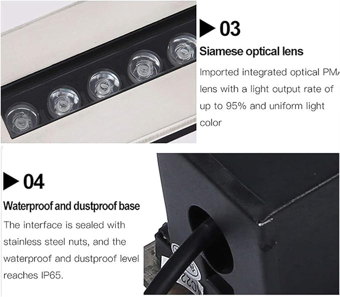 Outdoor Underground Light - Recessed LED Spotlight Linear In Ground LED Light Long Strip LED Landscape Light Tempered Glass IP67 Waterproof Underground LightYellow Light 18W