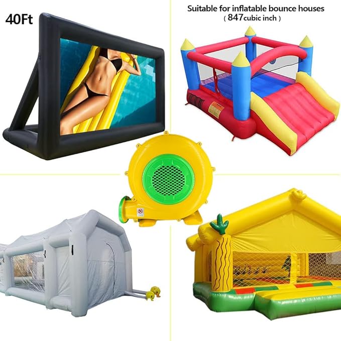 1100W（1.5HP）Air Blower Commercial Inflatable Bouncer Blower Perfect for Inflatable Bounce House Jumper Bouncy Castle