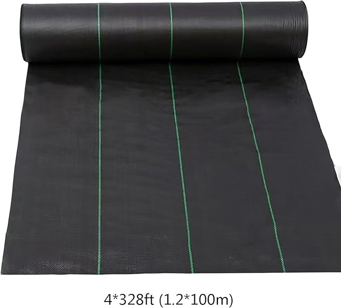 Weed Control Membrane UV Stabilised Weed Control Fabric Trimmable Black Weed Barrier Ground Sheet Cover Perfect for Gardens Patios Flower Beds Landscaping(1.2 * 100m)