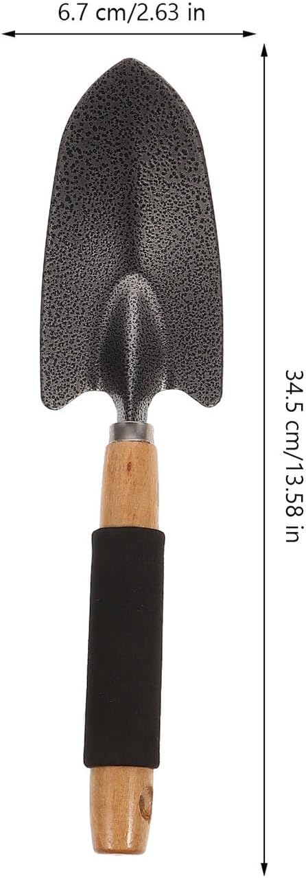 5pcs Garden Tool Set with Ergonomic Hand Trowels and Rake Practical Outdoor Planting Shovels with Storage Rack for Gardening and Lawn Care