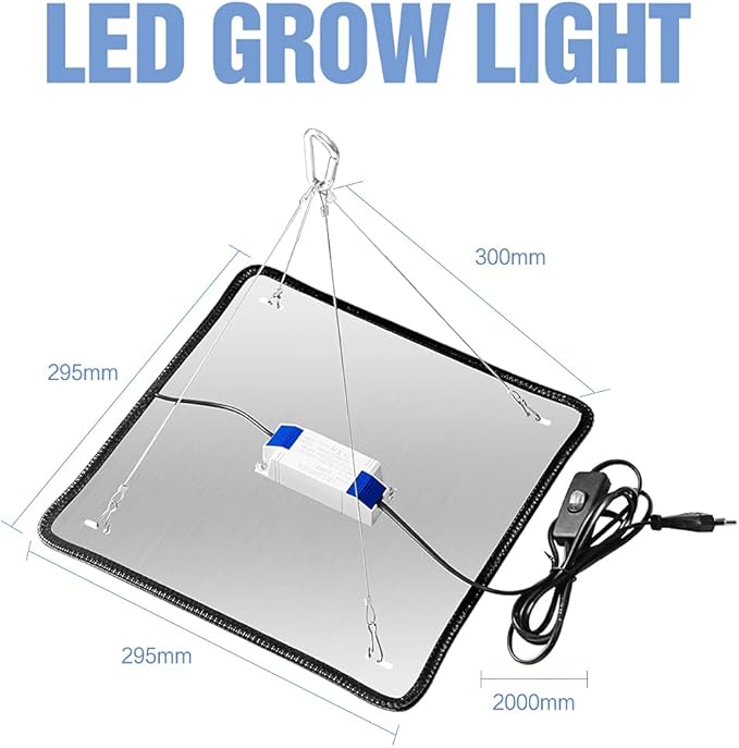 2 Pack 1000W LED Grow Light 256Leds Fill Light Ultra-Thin Panel for Indoor Plants Full Spectrum for Greenhouse Plants Grow Lamp with Adjustable The Hight for Seedlings &amp Flowering US Plug with H