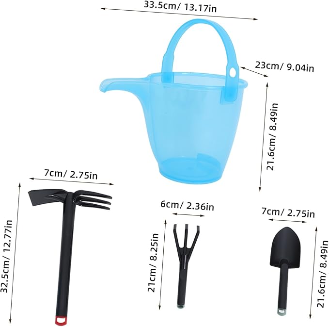 Happyyami Heavy Duty Gardening Shovel Set with Bucket and Soil Fork Portable Tools for Beach Garden and Farm Use Compact Outdoor Transplanting and Digging Kit
