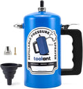 toolant 32oz Refillable Pressurized Sprayer Steel Canister Rust-Resistant Lining Needle Valve Leak-Resistant 1.0/0.6mm Nozzles Funnel Included 200 PSI Max for Brake Cleaner &amp Solvents Blue