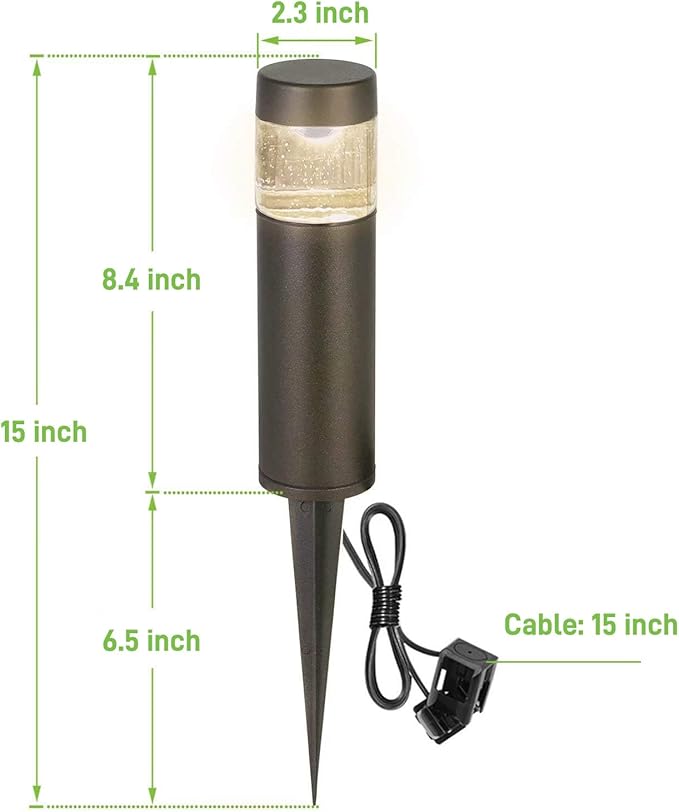 hykolity Low Voltage Landscape Lights 3W 191LM 12V-24V LED Round Bollard Light Wired Outdoor Walkway Light Path Lights for Yard Lawn Aluminum Construction 30 Watt Equivalent 6 Pack