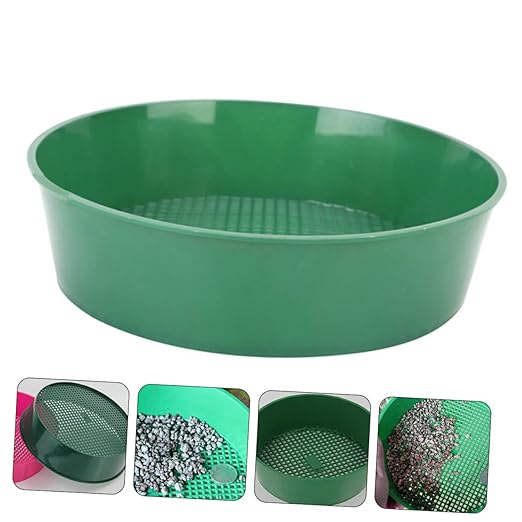 PRETYZOOM 4pcs Garden Soil Sifter Tool Plastic Sifting Pan for Efficient Filtering of Rocks and Debris from Compost for Gardening and Maintenance