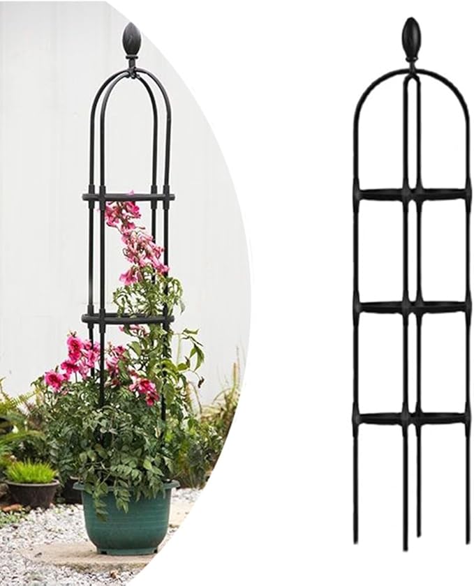 Garden Trellis Obelisk Plant Support Plastic Coated for Outdoor Indoor Potted Plants Tomato Rose - 1 Pc (Size : 25cm/9.8in Color : 150cm/59in)