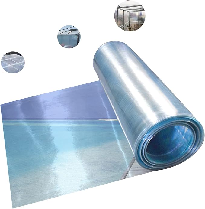 Polycarbonate Roofing Sheet UV Resistant Greenhouse Clear Film Transparent Insulation Polycarbonate Sheet for Gardening Farming Agriculture Canopy Easy to Cut (Clear 49.2ft x3.2ft)