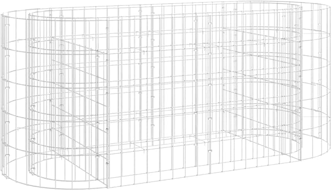 Gabion Raised Bed Galvanized IronRaised Flower BedsGardening PlantersMultifunctional Raised BedPlant Privacy FenceGreenhouse Planterfor GardensPatiosalconiesTerraces47.2x19.7x19.7