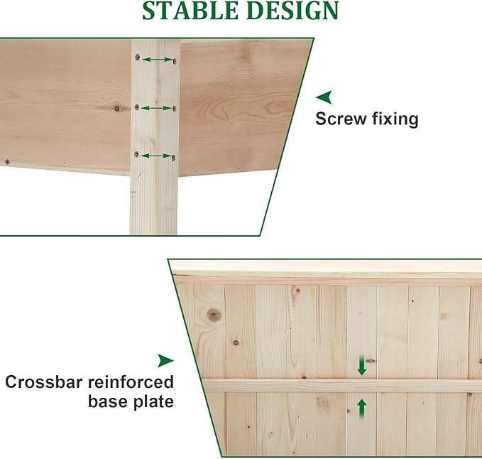 Raise Garden Bed Wood Elevated Planter Box Kit Raised Planter Boxes Outdoor with Legs for Patio Backyard Garden Greenhouse Plants Planting Vegetable Flower Herbs Garden Box