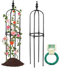 Trellis for Climbing Plants Outdoor3/4/5Ft Tower Garden Obelisk Trellis with Twist TieMetal Potted Plant Climbing Support for Indoor Outdoor Flowers Vegetable Fruits Vines Support (3FT)