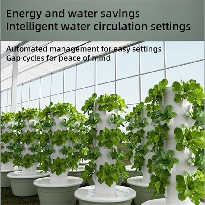 Indoor Smart Hydroponic Vertical Garden Water Circulation Plants Germination Kit with Lighting and Movable Water Tank for Home Indoor Gardening SystemGray6 Levels