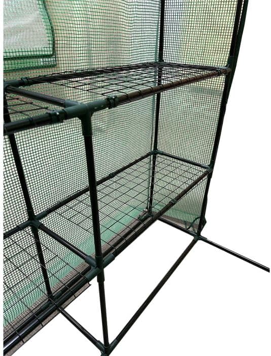 Garden Winds Custom Fit Replacement Cover Compatible with The Ohuhu Y21-80401-13 4.8' x 4.8' Portable Walk in Instant Pop Up Greenhouse Zipper Entry Door Mesh Side Windows - PE Fabric - Green