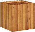 Solid Acacia Wood Garden Raised Bed Planter Box for Vegetables Grass Lawn Yard 19.7x19.7x19.7-387