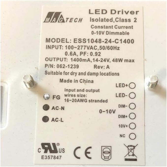 Magtech ESS1048-24-C1400 14-24Vdc 1400Ma Constant Current 48 Watt