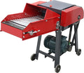220V 6-Blade Hay Cutter with Conveyor Belt Crop Straw Breaker with Air Switch Grass Crusher Grass Chaff Cutting Machine 500-1000KG/H 3KW