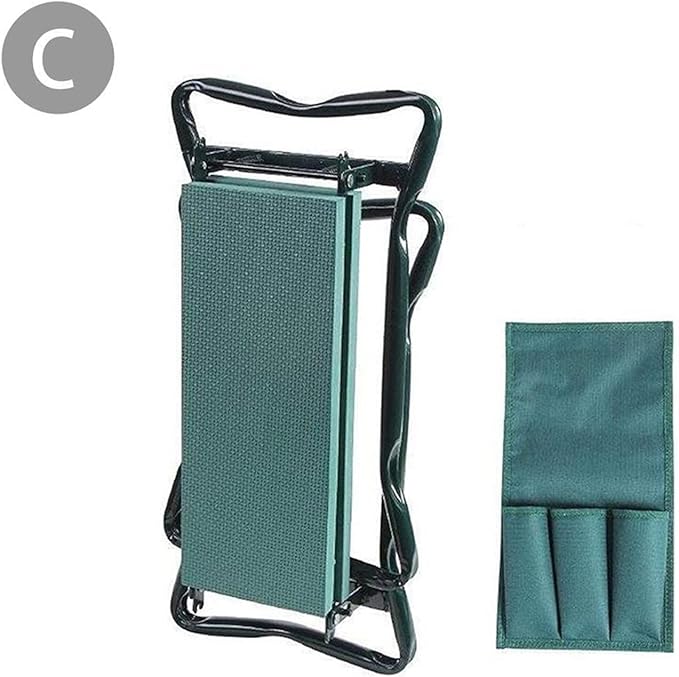 Portable Gardening Tool -Garden Kneeler with Handles Folding Stainless Steel Garden Stool Chair with Kneeling Pad (Color : C)