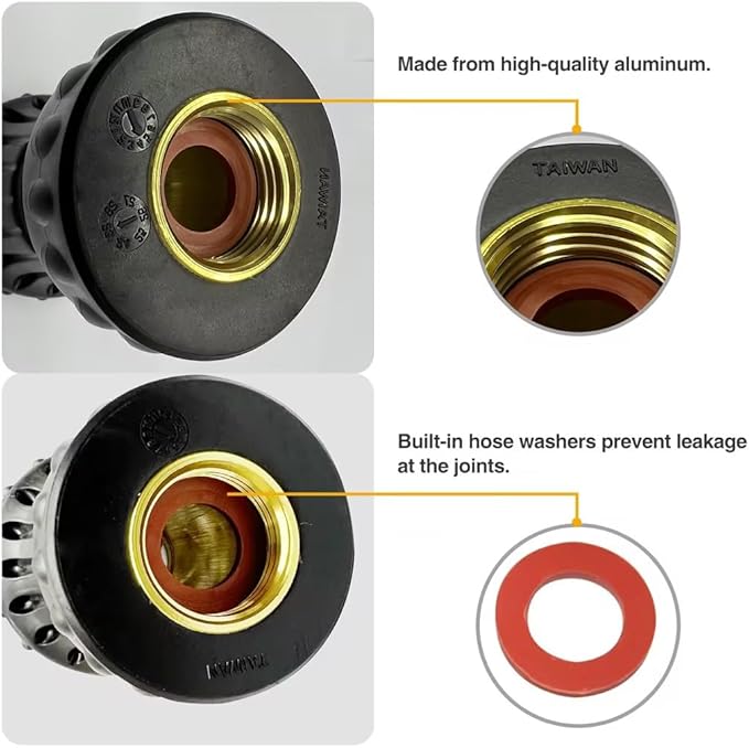 Cyprium Water Hose Nozzle Spray Water Nozzles For Garden Fireman Style Hose Nozzle Outdoor Hose Nozzle Sprayer High Pressure Watertight Connections For Reliable Use In Gardening Cleaning