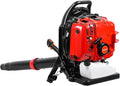 Backpack Leaf Blower 75.6CC - 4-Stroke Gas Leaf Blower with 900CFM &amp 210MPH Variable Speed Cruise Control Backpack Gas Leaf Blowers for Lawn Cleanup and Snow Removal