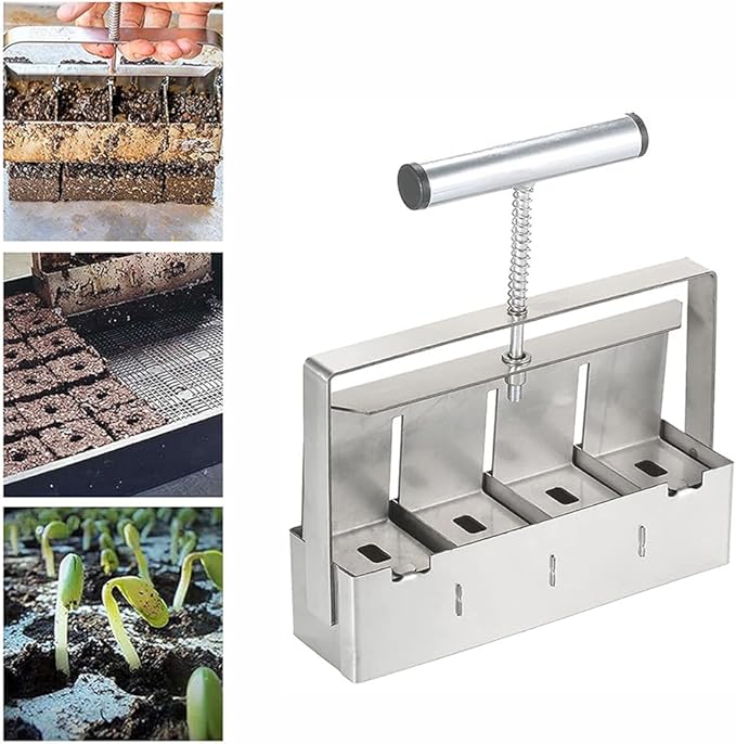 tooloflife Hand-Held Soil Blocker Soil Block Maker Seed Blocker for Seed Starting Garden Plants Block Maker Starting Tool