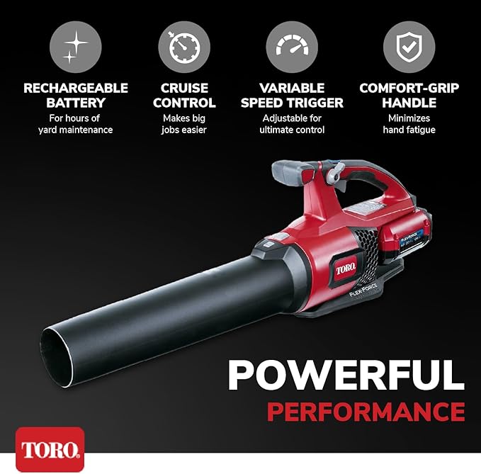 Toro Flex Force 60-Volt Max Brushless and Cordless Leaf Blower with 2.0-Ah Battery and Charger