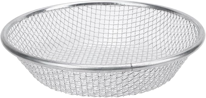 Sand Sifter Round Gardening Sand Soil Strainer Stainless Steel Strainer with Gloves Multipurpose Compost Strainer Gardening Tools Mesh Screens for Gardening (6mm / 0.24in Hole)
