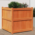 Garden Planter Wax Brown Solid Pine Wood 27.6 in Square Planters for Outdoor Plants Raised Garden Bed for Patio Balcony Deck