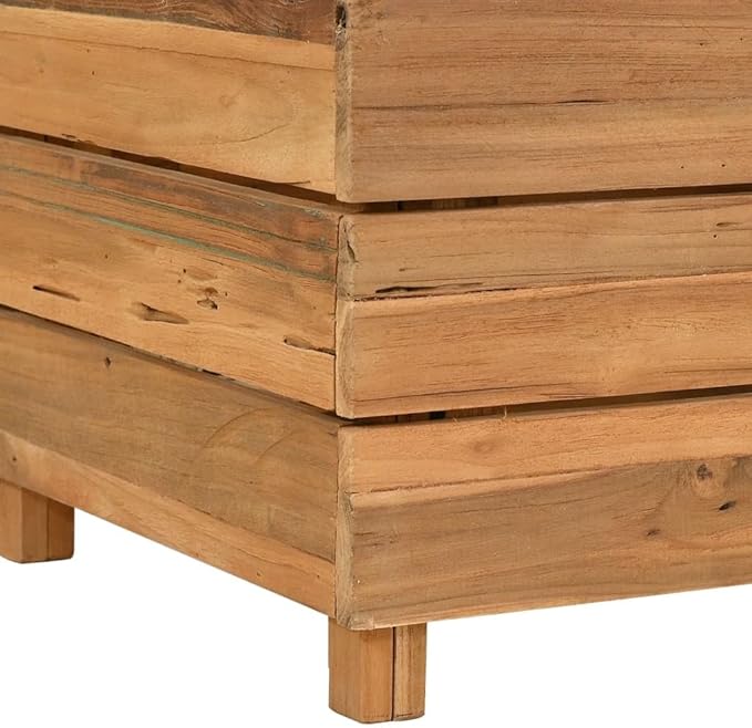 YAFF Raised Planter Box with Shelves for Indoor/Outdoor Use – Recycled Teak Wood &amp Steel Weather-Resistant 39.4x21.7 for Garden Patio Balcony Decor Easy Assembly