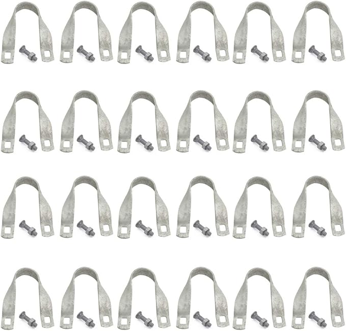 Cross-Connector (Purlin Bracket) for Greenhouse - Galvanized Steel (12 Pack w/Bolts) (1 3/8 x 1 3/8)