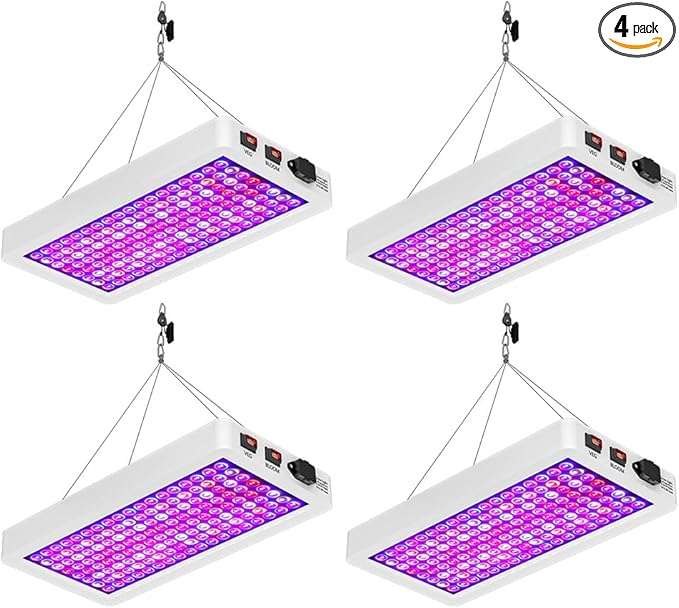 4PCS 2000W 2025 Upgraded Full Spectrum Planting Lights Red Blue UV/IR Diodes Dimmable Zero Noise High Yield for Seed Veg/Bloom Modes AV 100-277V US Plug Ideal for Indoor Plants Greenhouses Hydroponics