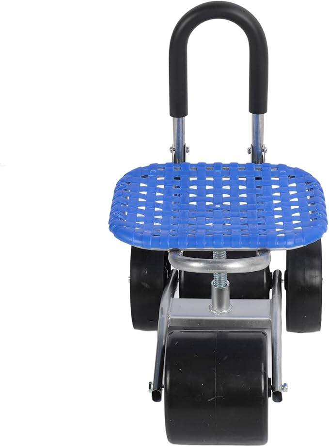 Focket Rolling Garden Seat Adjustable 360 Degree Rotating Garden Cart Rolling Workseat with Wheels Galvanized Steel Pipe Garden Rolling Stool Seat Planting Picking Moving Chair Workseat