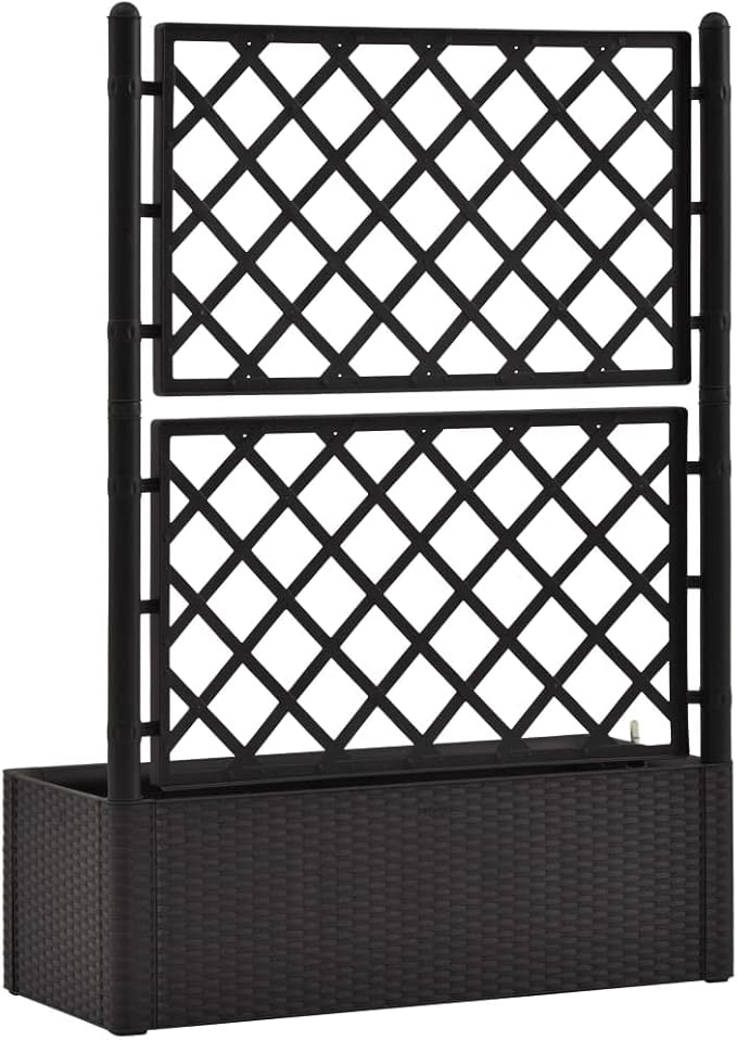 Garden Raised Bed PlanterGarden BedGalvanized Raised Garden BedPlanter Raised bedsGalvanized Planterwith Trellis and Self Watering System Anthracite