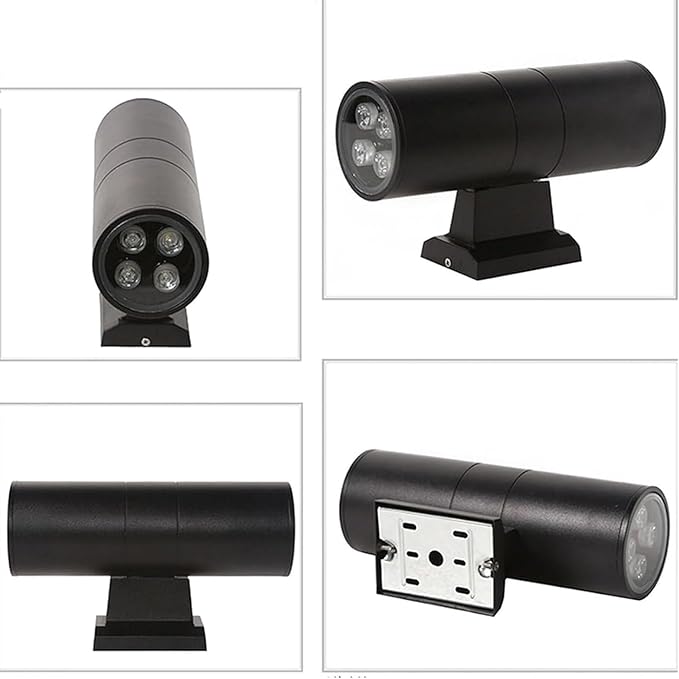 Double Head Up and Down Irradiation Outdoor Wall Washer Lights Spotlight Led Beam Light IP65 Waterproof Villa Courtyard Pillar Lamp 220V Exterior Landscape Lighting(Yellow24w)