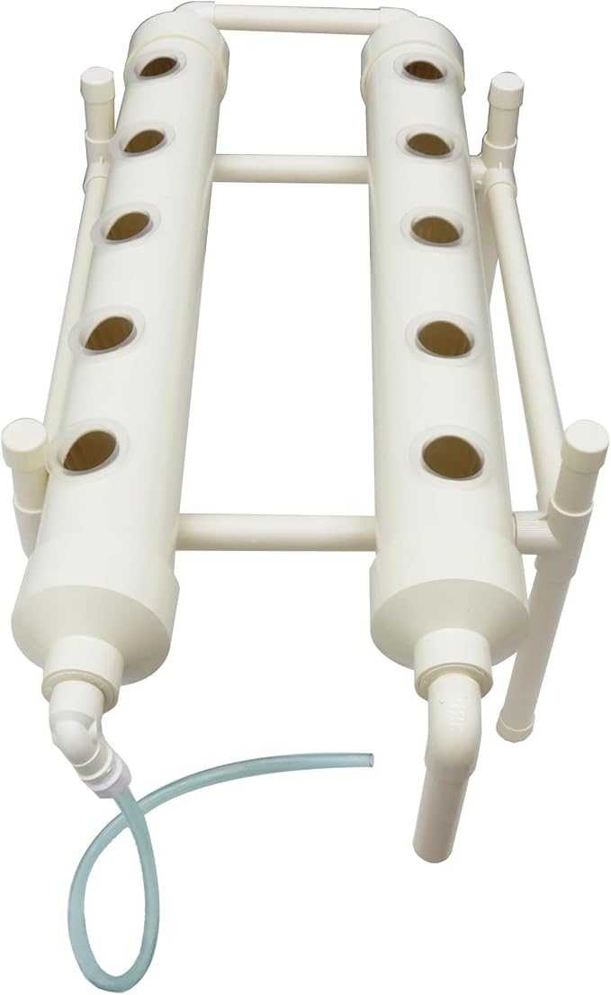 Hydroponic Growing System 10 Plant Site Hydroponics Gardening Grow Single Layer 2 Pipes Planting System with Water PumpPlanting Sponge and Hose for Vegetable Cultivation