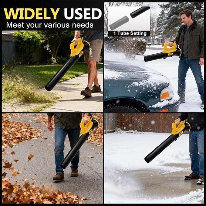 Orientools 20V Cordless Leaf Blower with UL 62133 Certified 2x4.0Ah Batteries and Charger (90 min Run time) for clearing Leaves dust Debris Light Snow from walkways Driveway Yard