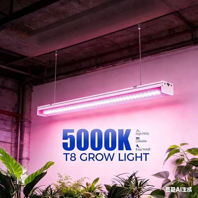 Grow Lights for Indoor Plants Full Spectrum LED Grow LightPlant Light for Indoor Plants252W(6x42W 1400W Equivalent) 4ft Linkable DesignGreenhouse6 Pack Pink
