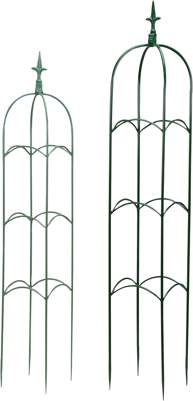 Creative Co-Op 2-Piece Powder Coated Metal Trellis Green and Mint Color