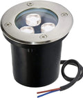 3W RGB LED Underground Light - IP65 Waterproof Recessed Spotlight for Garden Pathway Aluminum Tempered Glass (Green &amp Red 12V)