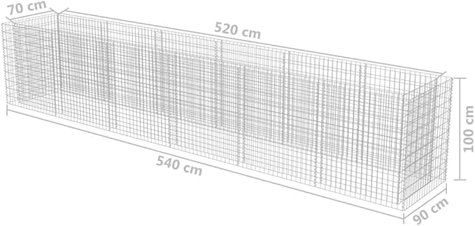 YAFF Gabion Raised Bed-HexagonalOutdoor Landscape for GardenBackyardPatioBalcony212.6x35.4x39.4