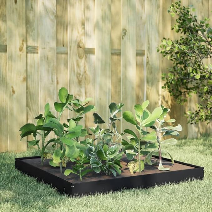Garden Raised Bed Black Steel 39.4x39.4x7.3 Inch Square Outdoor Planter Box for Vegetables Herbs Flowers Durable Metal Garden Beds