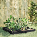 Garden Raised Bed Black Steel 39.4x39.4x7.3 Inch Square Outdoor Planter Box for Vegetables Herbs Flowers Durable Metal Garden Beds
